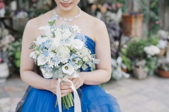 ブルー　カラードレス