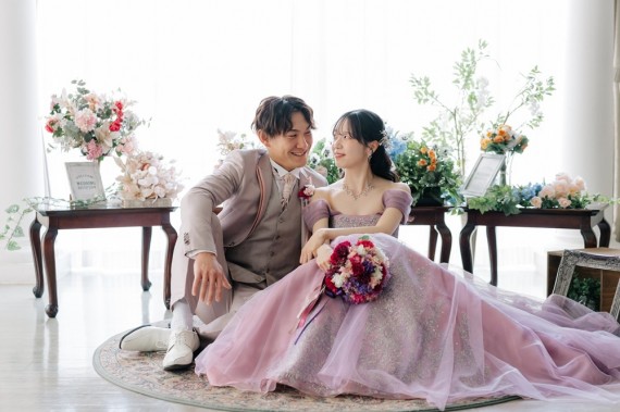 紫カラードレス