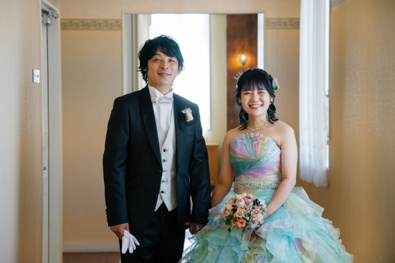 0066 水色カラードレス