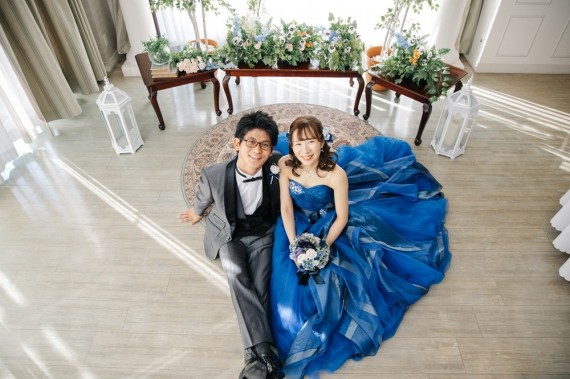 0066 ブルー カラードレス