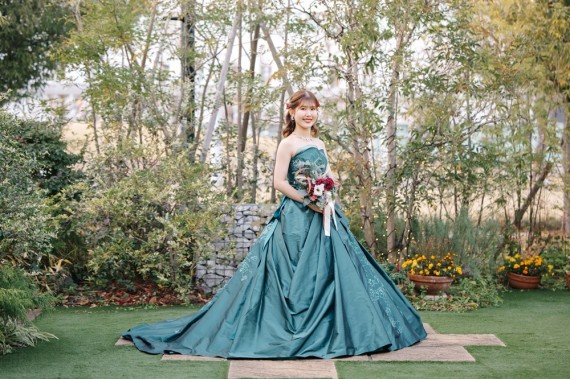 グリーン　カラードレス