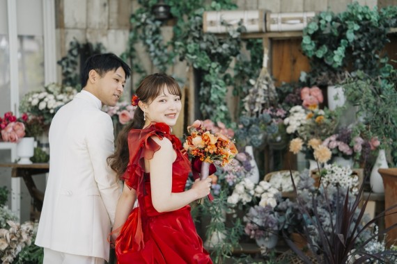 カラードレス　赤