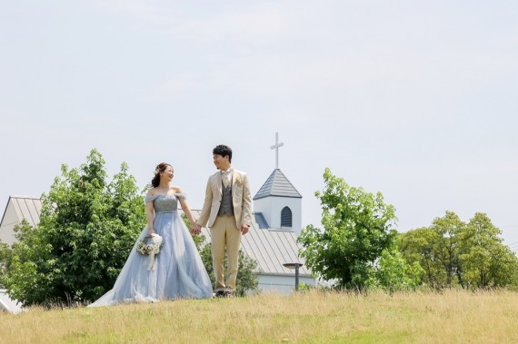 水色カラードレス