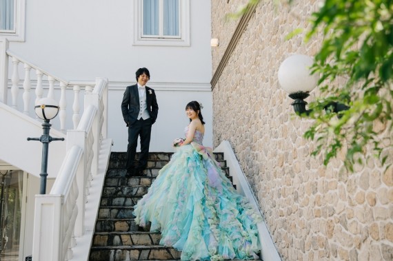 水色カラードレス