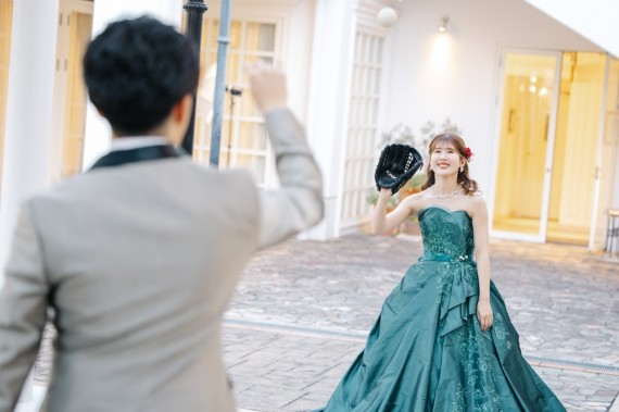 野球　ウェディングフォト