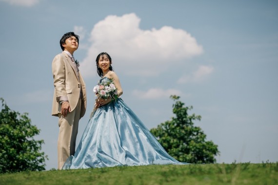 水色カラードレス