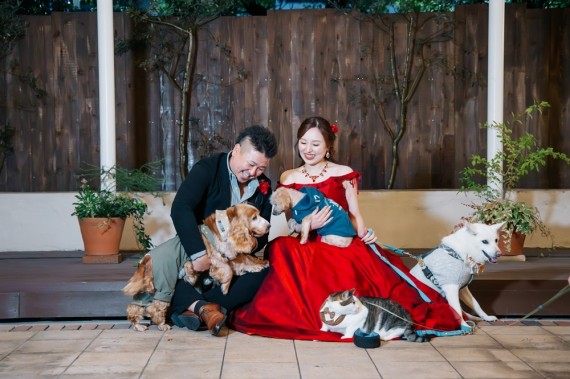 フォトウェディング　ペット