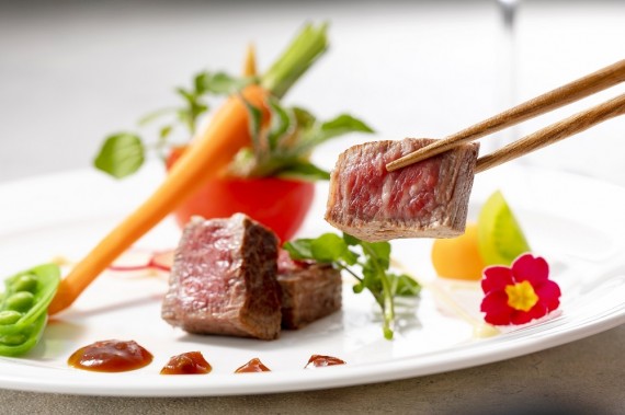 お肉 フォトウェディング 食事